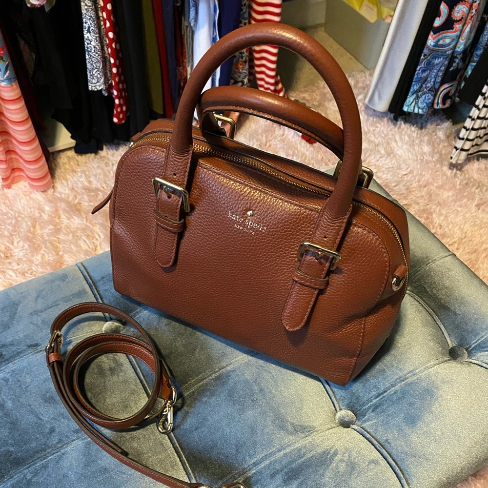 Brown pebbled leather purse
